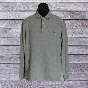 Polo by Ralph Lauren Long Sleeve 4 Button Shirt, Solid Gray, Large (P062923-1)